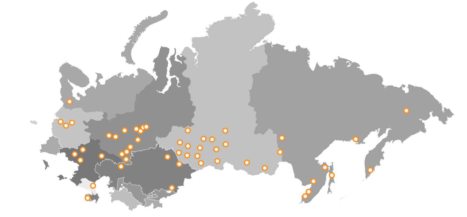 Карта доставки по России и странам СНГ